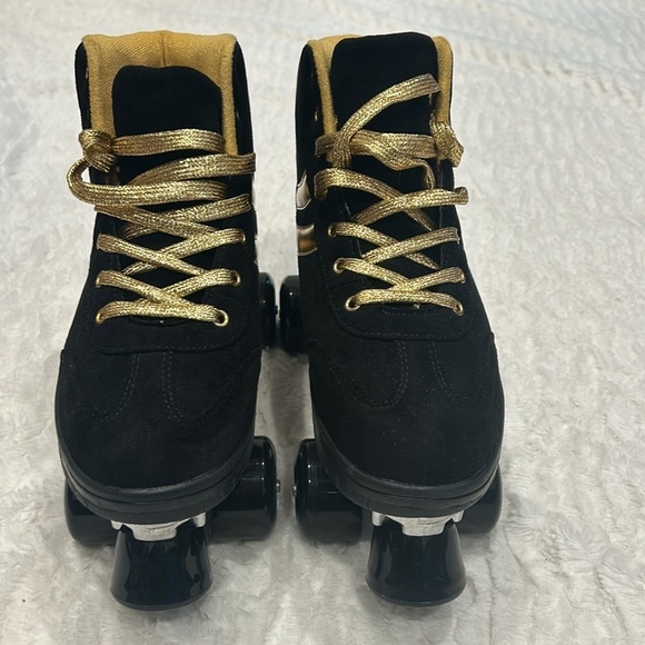 Cosmic Skates Women’s black gold metallicc high top sneakers roller skate size 8 - Picture 3 of 9